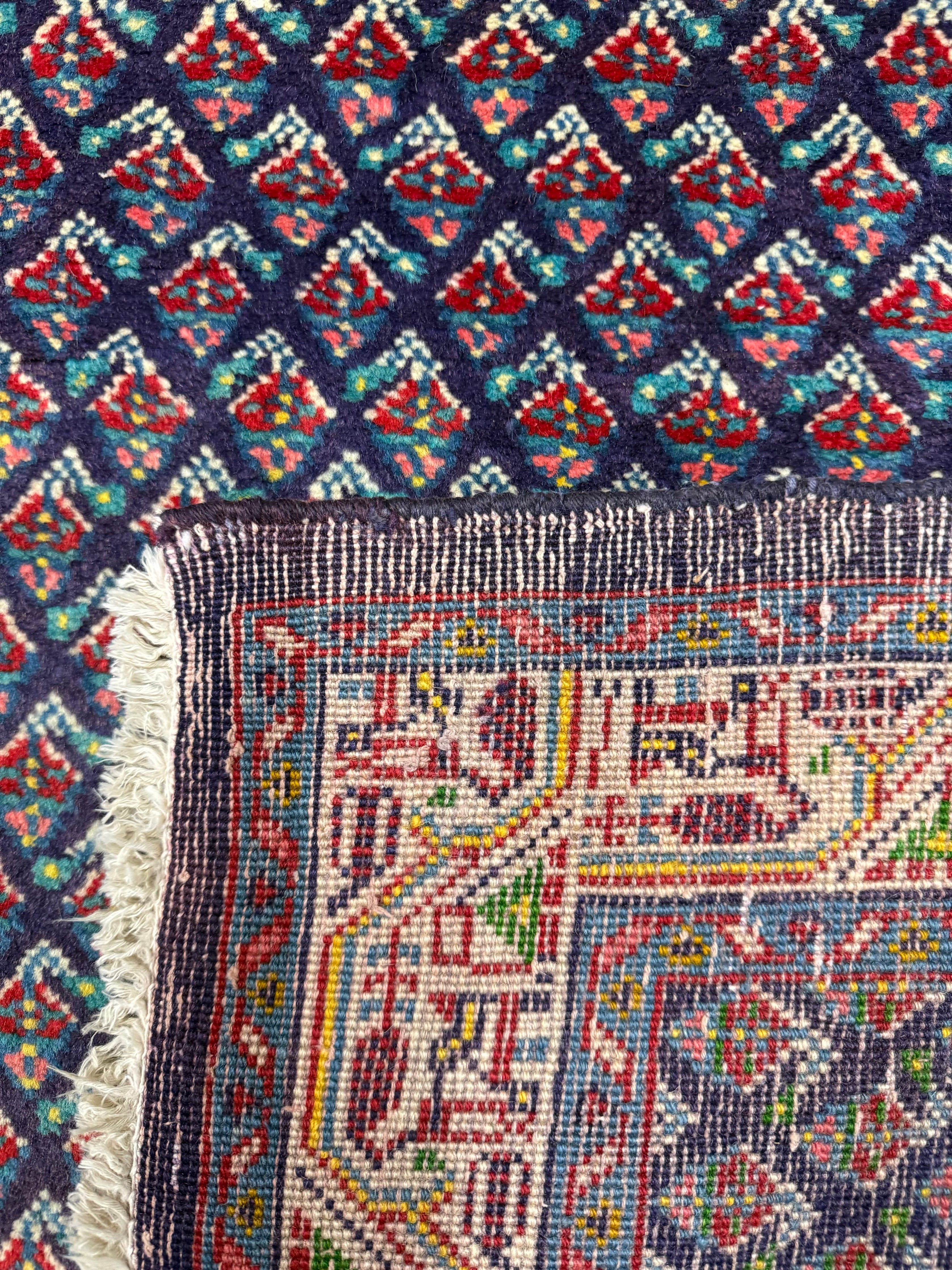 Vintage Sarabend Rug — Fine Allover Pattern with Red Borders. Original rug photograph; SKU RR30661; source RR 30661 IMG_6973.