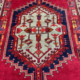 Vintage Sarab Runner — Three Geometric Medallions on Red. Original rug photograph; SKU RR30685; source IMG_6846.