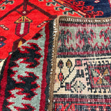 Vintage Sarab Runner — Three Geometric Medallions on Red. Original rug photograph; SKU RR30685; source IMG_6847.