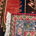 Vintage Saveh Runner — Light Florals Along a Dark Medallion, Framed in Red. Original rug photograph; SKU RR32282; source RR 32282 IMG_6933.