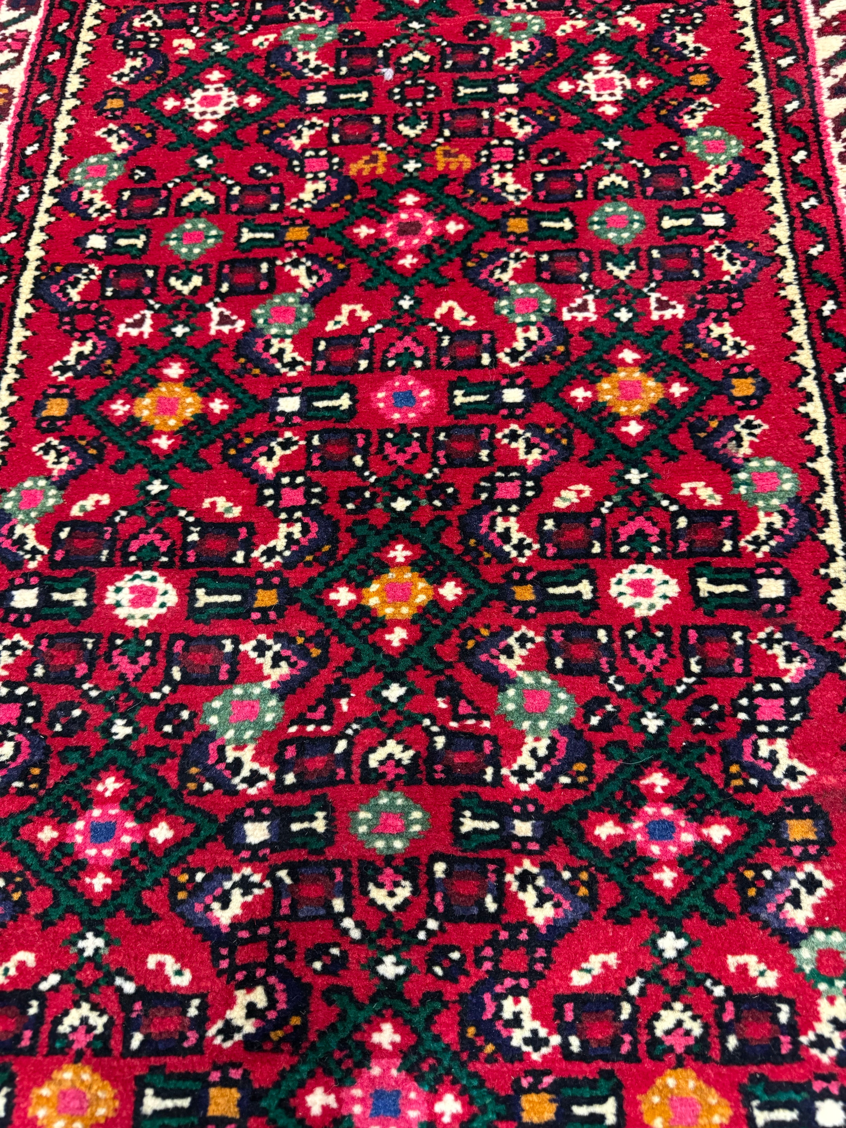 Persian Hosseinabad Hamadan Runner. Original rug photograph; SKU RR32337; source IMG_7106.