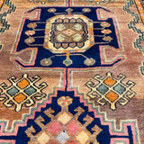 Vintage Luri Rug — Three Angular Medallions on Warm Orange. Original rug photograph; SKU RR32364; source IMG_6948.