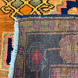 Vintage Luri Rug — Three Angular Medallions on Warm Orange. Original rug photograph; SKU RR32364; source IMG_6951.