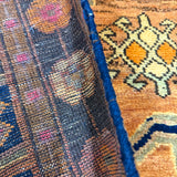 Vintage Luri Rug — Three Angular Medallions on Warm Orange. Original rug photograph; SKU RR32364; source IMG_6952.