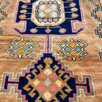 Vintage Luri Rug — Three Angular Medallions on Warm Orange. Original rug photograph; SKU RR32364; source IMG_6960.