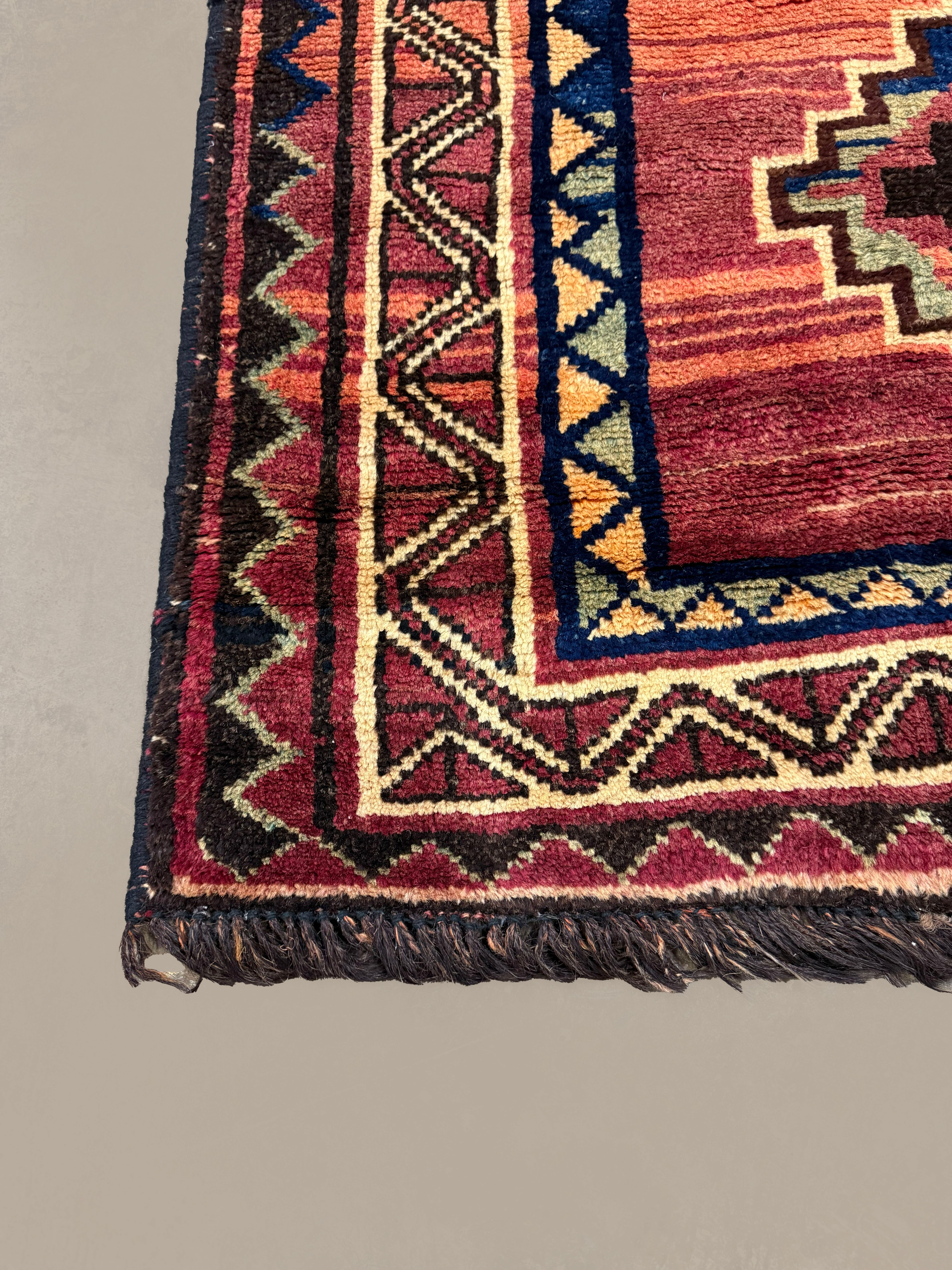 Vintage Sirjan Luri Wool Runner. Edited documentary rug photograph; SKU RR 32366; source IMG_7510.