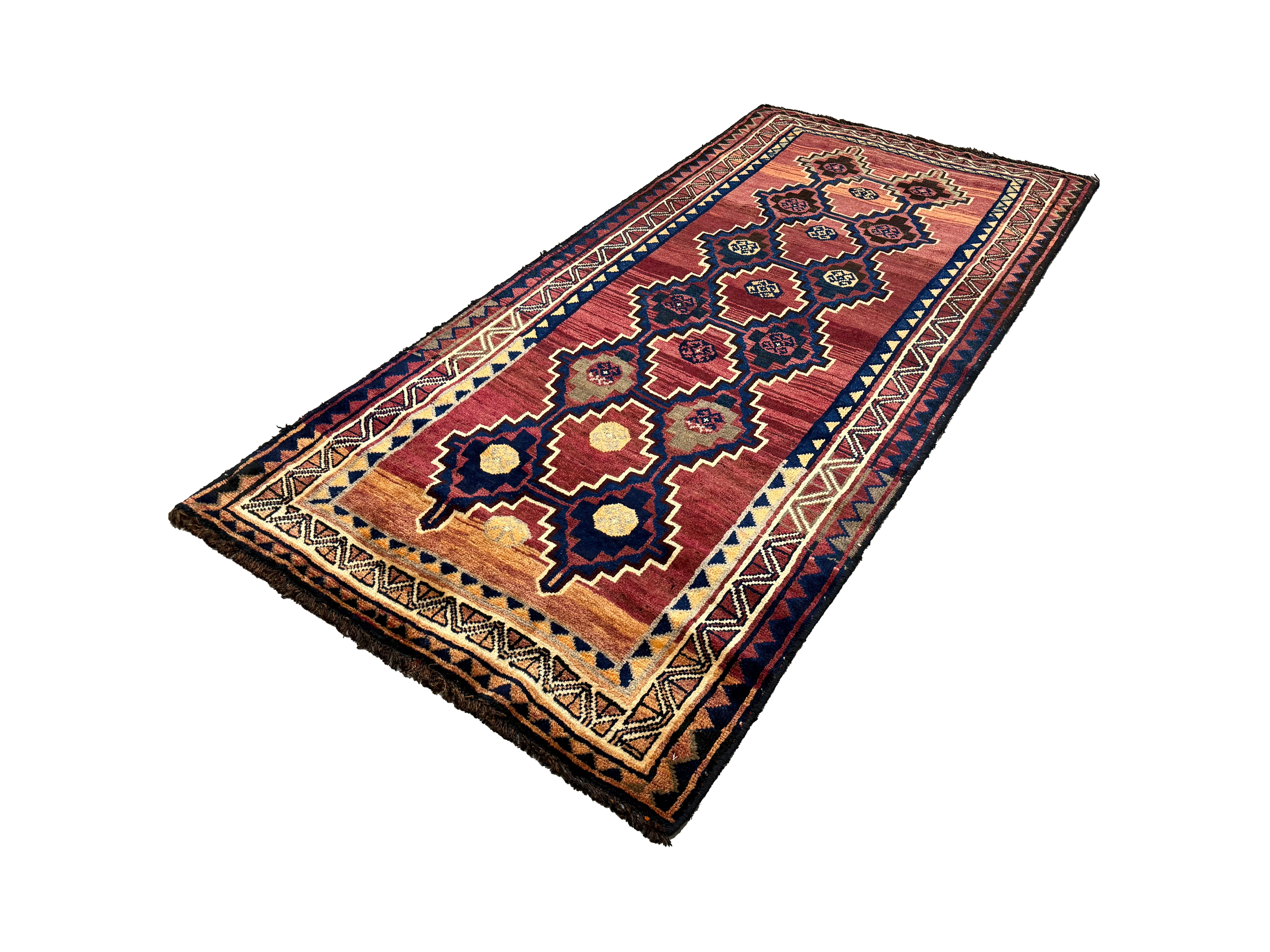 Vintage Sirjan Luri Wool Runner. Edited documentary rug photograph; SKU RR 32366; source IMG_7518.