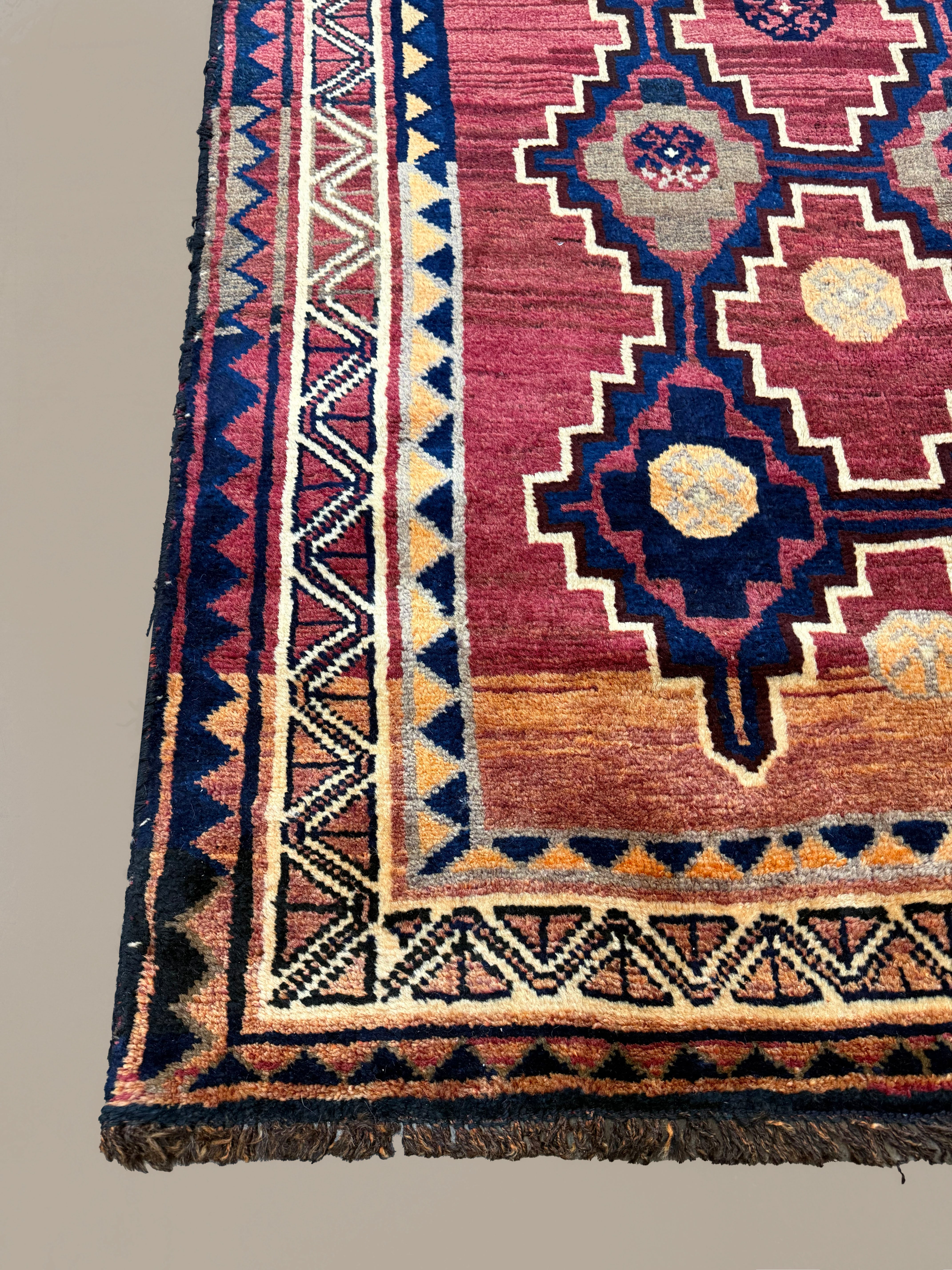 Vintage Sirjan Luri Wool Runner. Edited documentary rug photograph; SKU RR 32366; source IMG_7519.