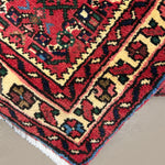 Vintage Hosseinabad Wool Runner | 2'6" × 12'7". Edited documentary rug photograph; SKU RR 32375; source undefined.