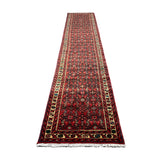 Vintage Hosseinabad Wool Runner | 2'6" × 12'7". Edited documentary rug photograph; SKU RR 32375; source undefined.