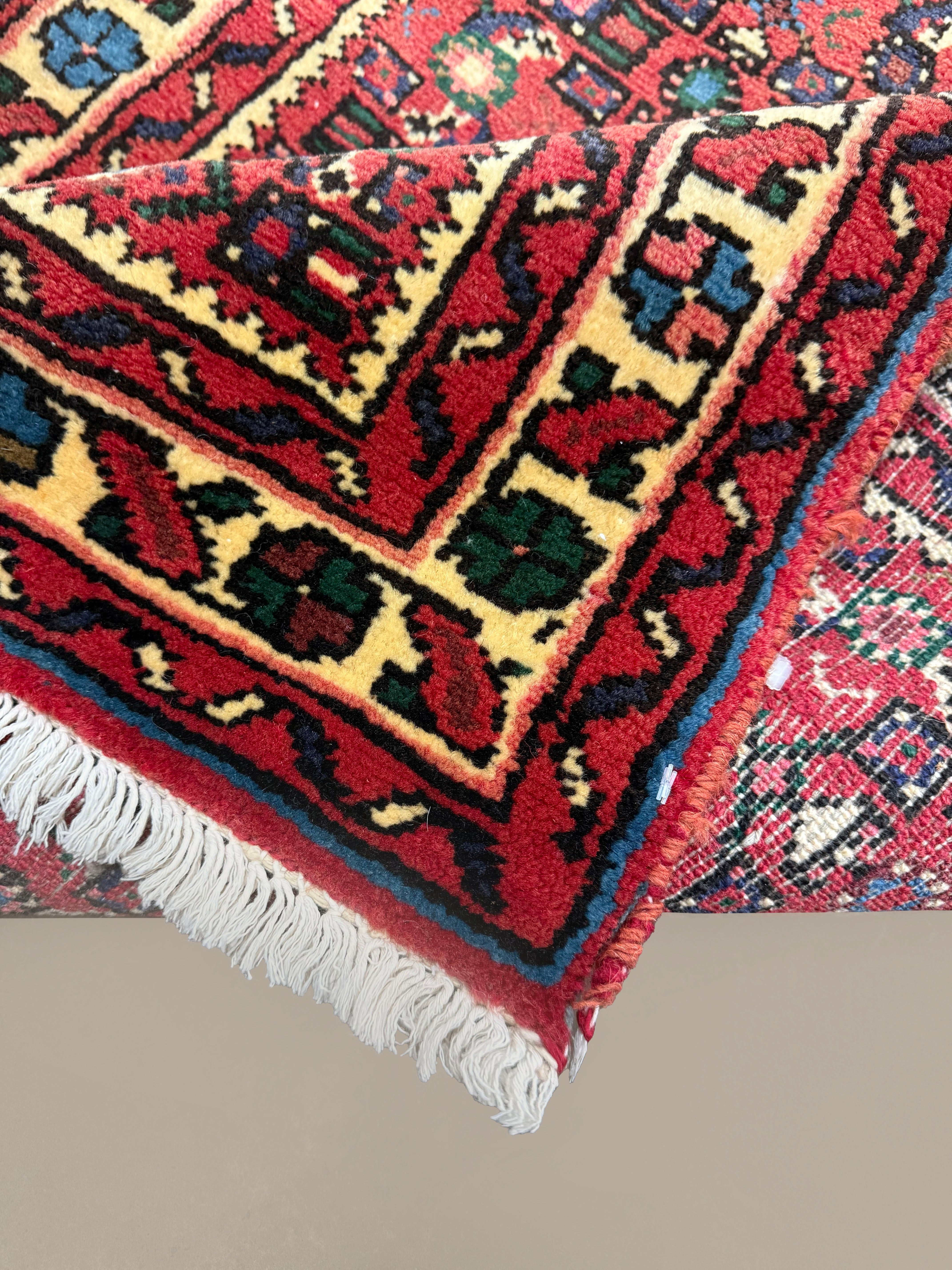 Vintage Hosseinabad Wool Runner | 2'6" × 12'7". Edited documentary rug photograph; SKU RR 32375; source undefined.