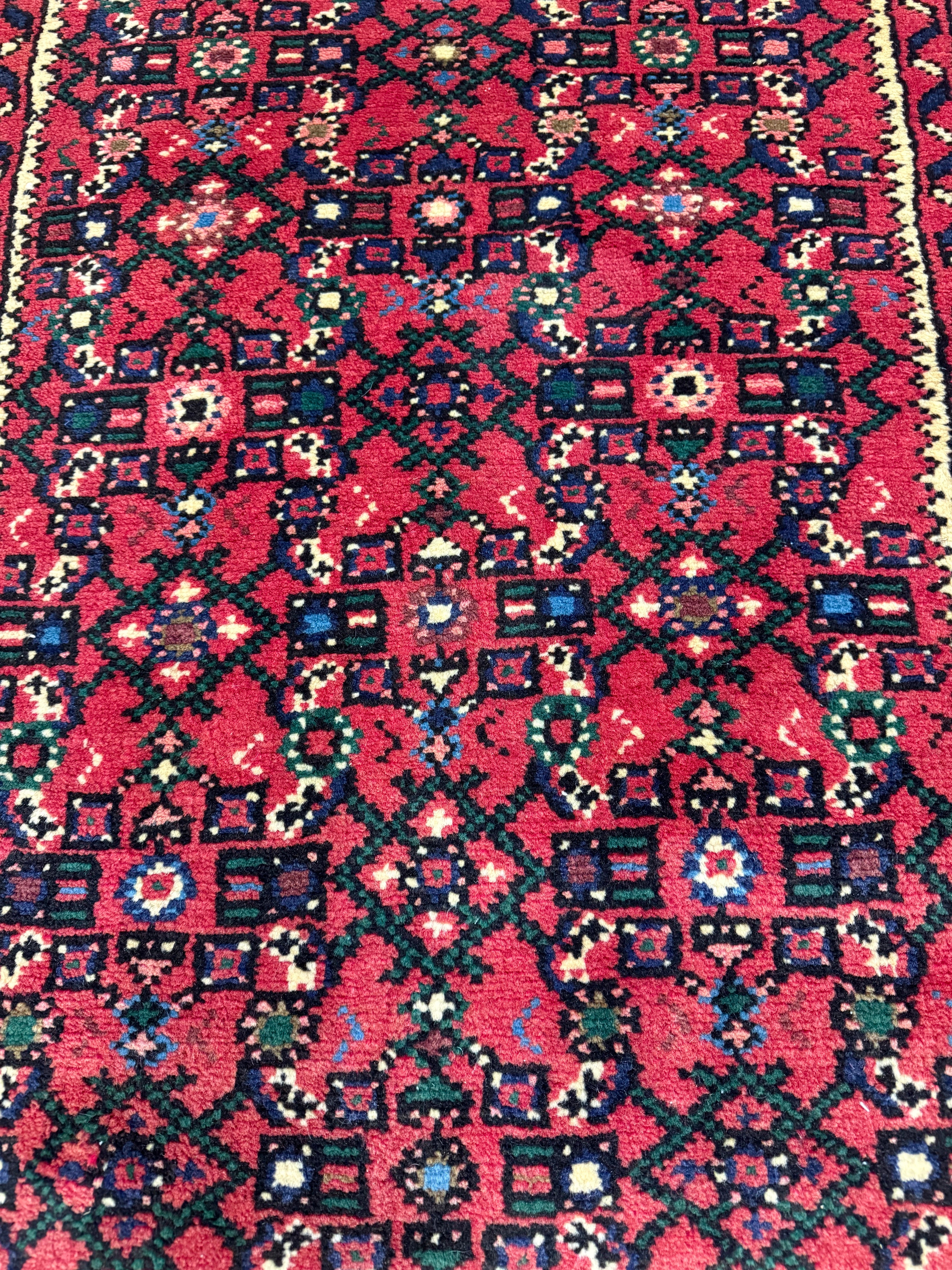 Vintage Hosseinabad Wool Runner | 2'6" × 12'7". Original rug photograph; SKU RR 32375; source undefined.