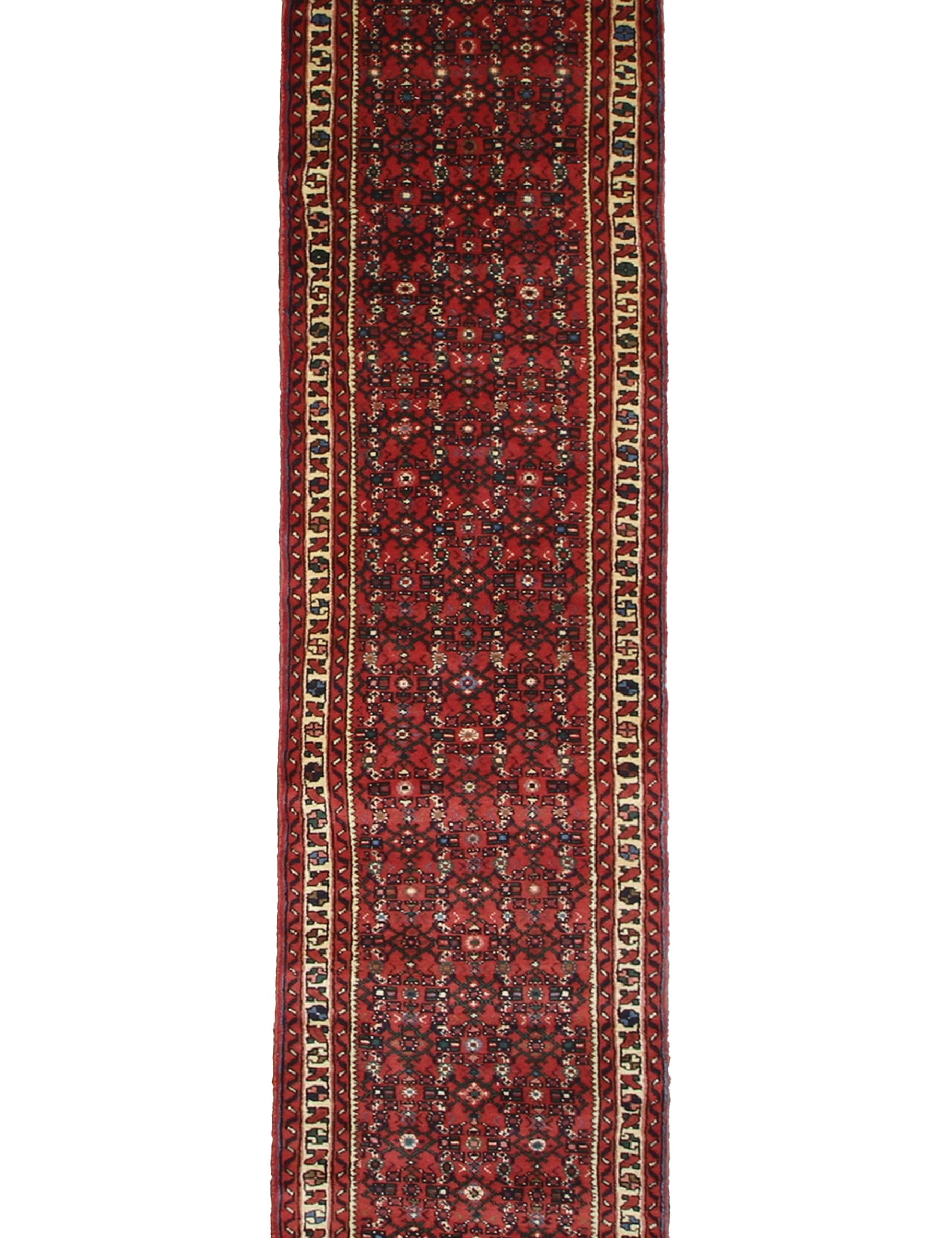 Vintage Hosseinabad Wool Runner, full rug view. Original catalog photograph; SKU RR 32375.