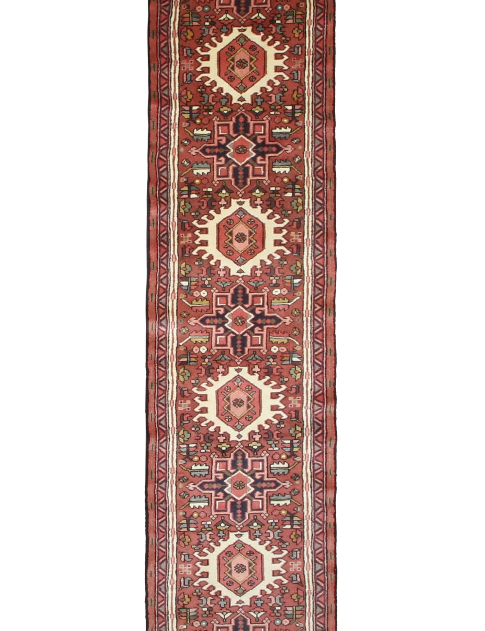 Vintage Qarajeh Wool Runner, full rug view. Original catalog photograph; SKU RR32388.