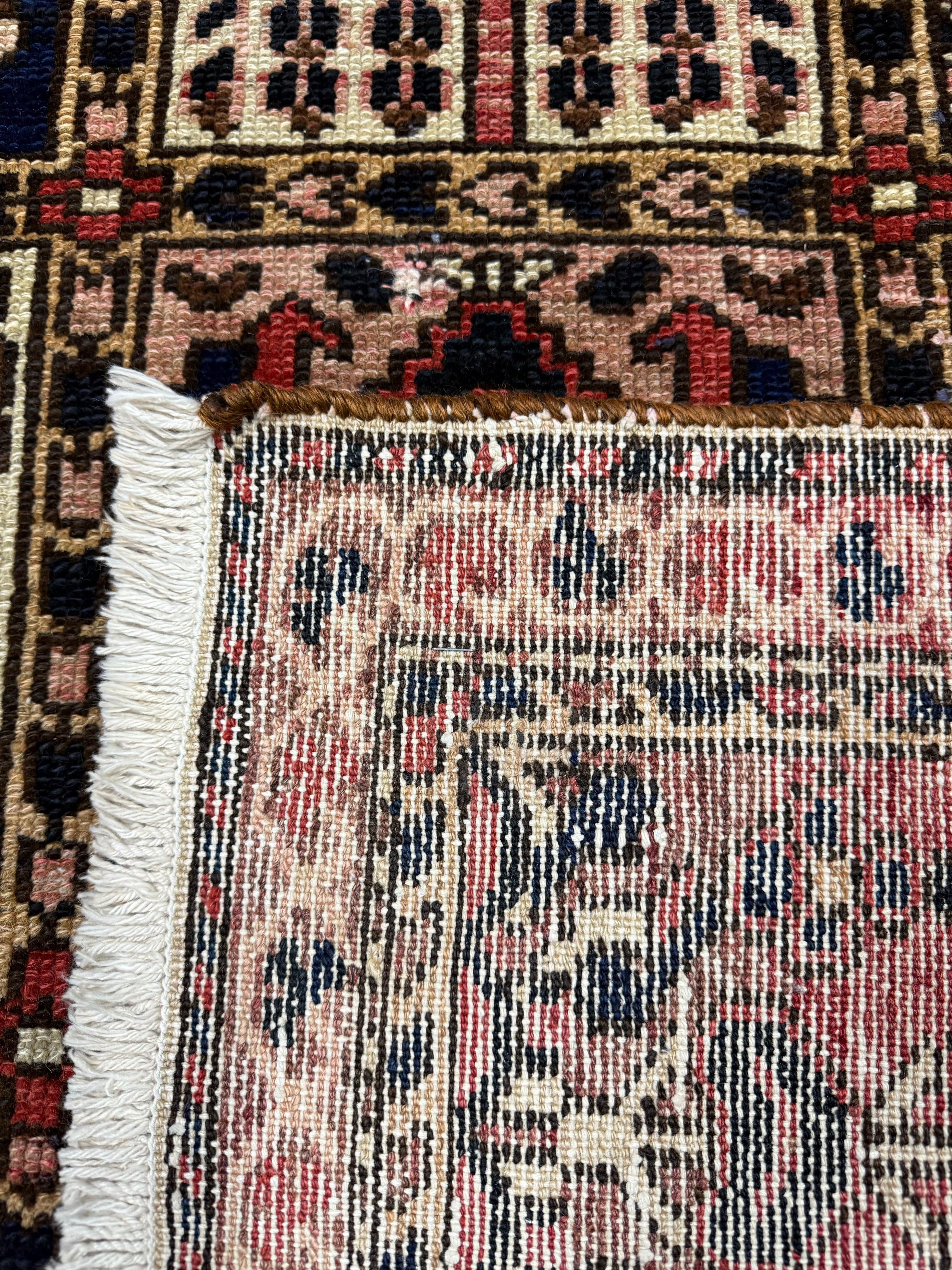 Vintage Shalamzar Bakhtiari Rug — Four Garden Panels with Floral & Architectural Motifs. Original rug photograph; SKU RR32416; source RR 32416 IMG_6700.