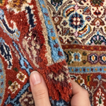 Vintage Moud Rug — Fine Allover Herati with Red & Deep Blue Borders. Rug pile and texture detail; SKU RR 32434; source IMG_6761.