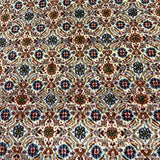 Vintage Moud Rug — Fine Allover Herati with Red & Deep Blue Borders. Original rug photograph; SKU RR32434; source RR 32434 IMG_6755.