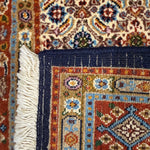 Vintage Moud Rug — Fine Allover Herati with Red & Deep Blue Borders. Original rug photograph; SKU RR32434; source RR 32434 IMG_6758.