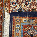 Vintage Moud Rug — Fine Allover Herati with Red & Deep Blue Borders. Original rug photograph; SKU RR32434; source RR 32434 IMG_6758.