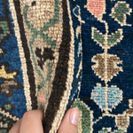 Vintage Dargazin Rug — Gol Farang Floral Sprays on Deep Blue. Rug pile and texture detail; SKU RR 32487; source IMG_6741.