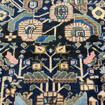 Vintage Dargazin Rug — Floral Sprays on Deep Blue. Original rug photograph; SKU RR32487; source RR 32487 IMG_6749.