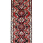 Persian Hamadan Runner, top view on white background, hand-knotted wool pile. SKU RR 30127.