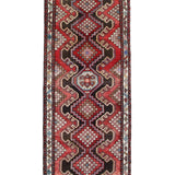 Persian Hamadan Runner, top view on white background, hand-knotted wool pile. SKU RR 30127.