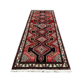 Persian Hamadan Runner, lengthwise view, hand-knotted wool pile. SKU RR 30127.