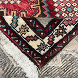 Persian Hamadan Runner, corner and fringe detail, hand-knotted wool pile. SKU RR 30127.