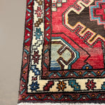 Persian Hamadan Runner, border and fringe detail, hand-knotted wool pile. SKU RR 30127.