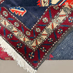 Persian Zarrin Qaba Mianeh Runner, corner and fringe detail, hand-knotted wool pile. SKU RR 30171.