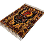 Afghan War Rug, diagonal full view, hand-knotted wool with brown colouring. SKU RR 30294.