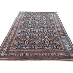 Vintage Mashhad Khorasan Rug, front perspective view of the complete rug, hand-knotted wool pile. SKU RR 30636.