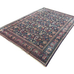 Vintage Mashhad Khorasan Rug, diagonal perspective view of the complete rug, hand-knotted wool pile. SKU RR 30636.