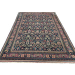 Vintage Mashhad Khorasan Rug, full rug in perspective showing the patterned field and borders, hand-knotted wool pile. SKU RR 30636.