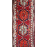 Persian Sarab Runner, top view on white background, hand-knotted wool with red colouring. SKU RR 30685.