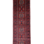 Baluch Runner, top view on white background, hand-knotted wool pile. SKU RR 30711.