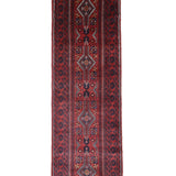 Baluch Runner, top view on white background, hand-knotted wool pile. SKU RR 30711.