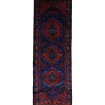 Persian Sonqor Runner, top view on white background, hand-knotted wool with red colouring. SKU RR 30722.