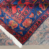 Persian Sonqor Runner, folded corner and reverse, hand-knotted wool with red colouring. SKU RR 30722.