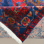 Persian Sonqor Runner, folded corner and reverse, hand-knotted wool with red colouring. SKU RR 30722.