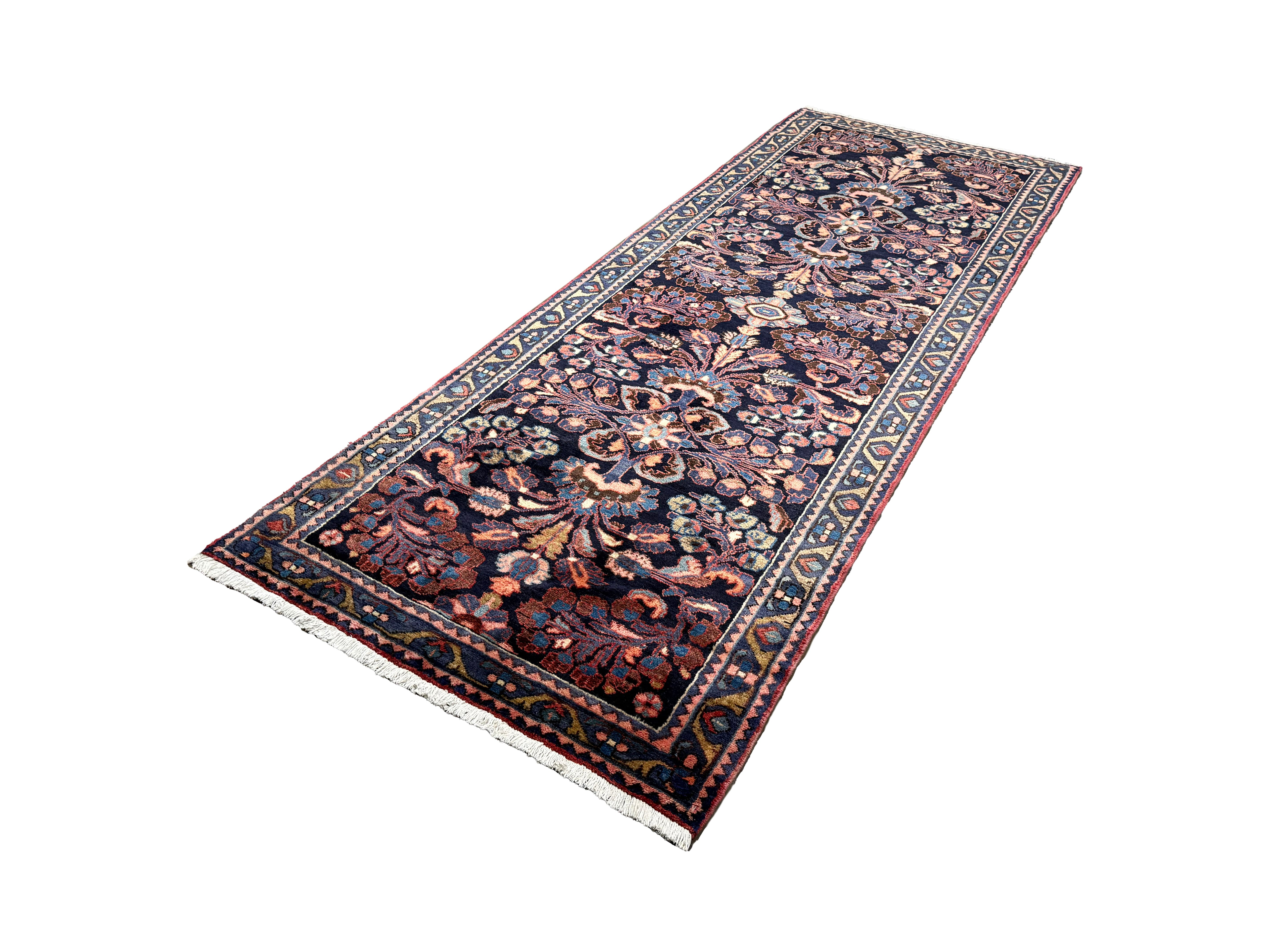 Persian Lilihan Runner, diagonal full view, hand-knotted wool pile. SKU RR30734.