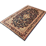 Vintage Mahallat Rug, diagonal perspective view of the complete rug, hand-knotted wool pile. SKU RR 30875.