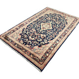 Vintage Mahallat Rug, angled view showing the full field and borders, hand-knotted wool pile. SKU RR 30875.