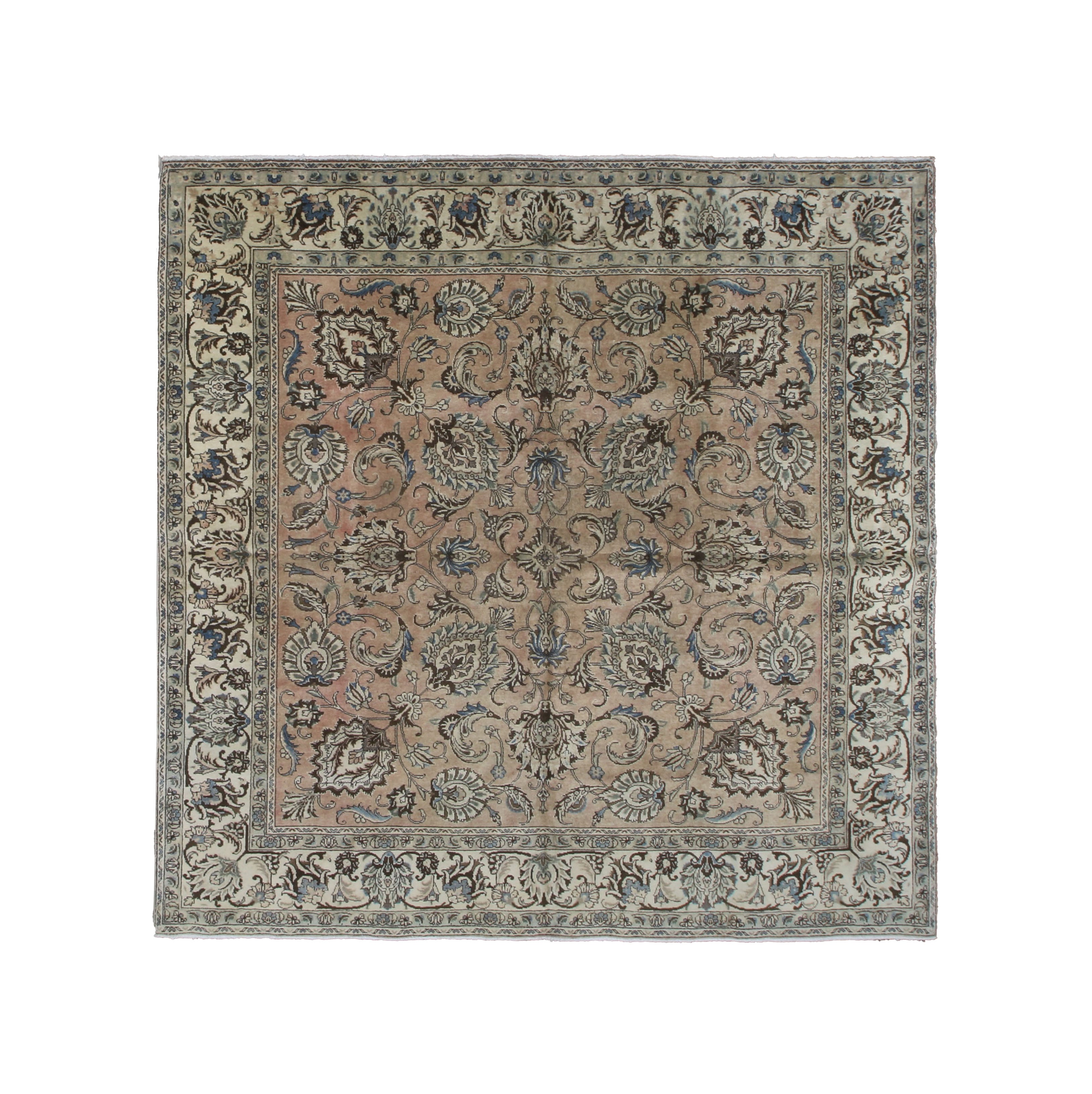 Vintage Marand Tabriz Rug, top view on white background, hand-knotted wool pile. SKU RR 32200.