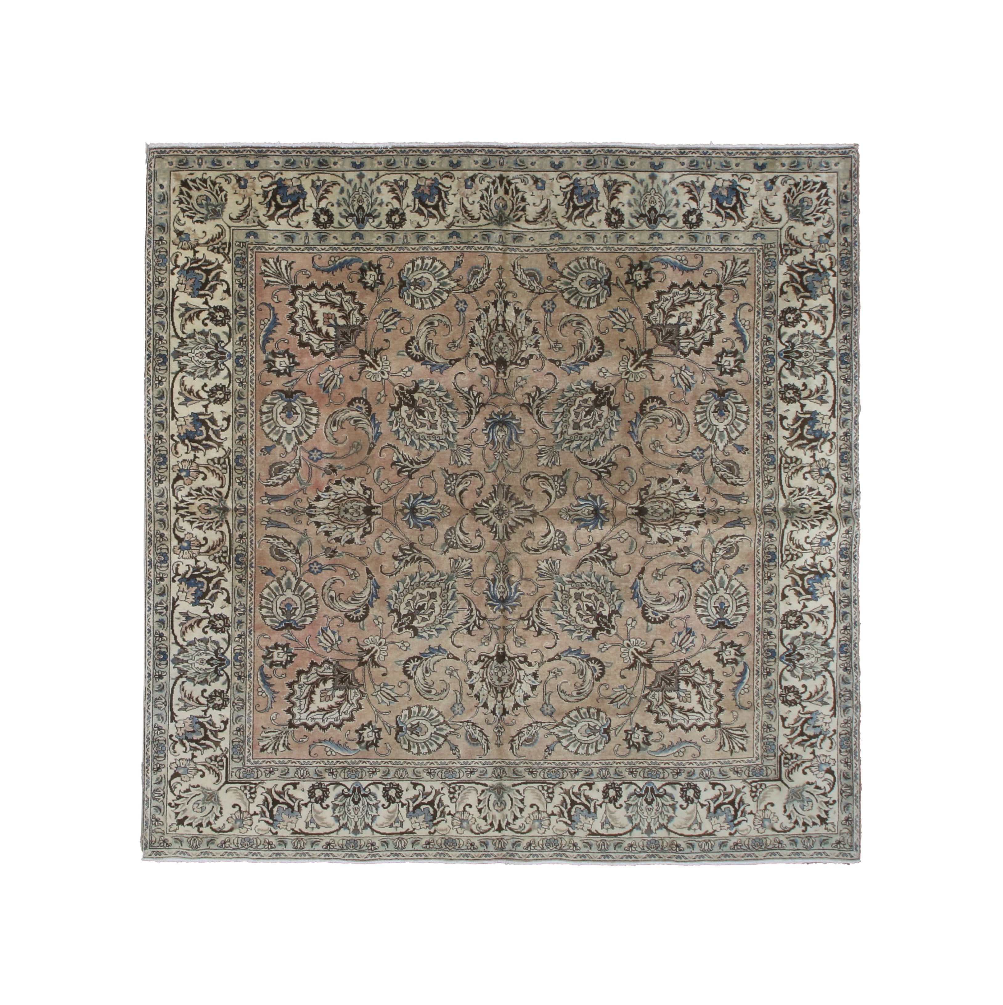 Vintage Marand Tabriz Rug, top view on white background, hand-knotted wool pile. SKU RR 32200.