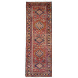 Persian Afil Azerbaijan Runner, top view on white background, hand-knotted wool pile. SKU RR 32236.