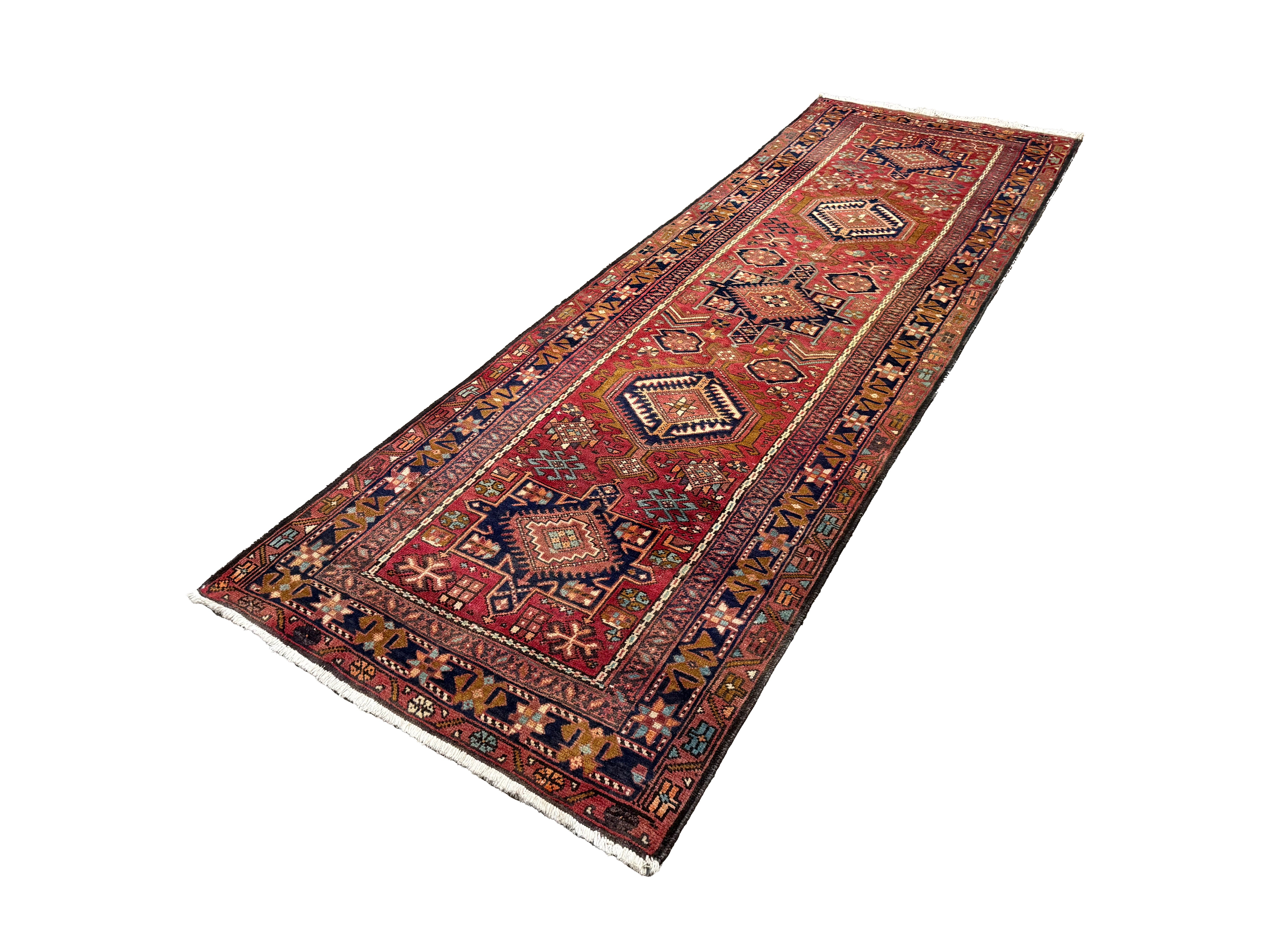 Persian Afil Azerbaijan Runner, diagonal full view, hand-knotted wool pile. SKU RR 32236.