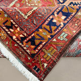 Persian Afil Azerbaijan Runner, corner and fringe detail, hand-knotted wool pile. SKU RR 32236.