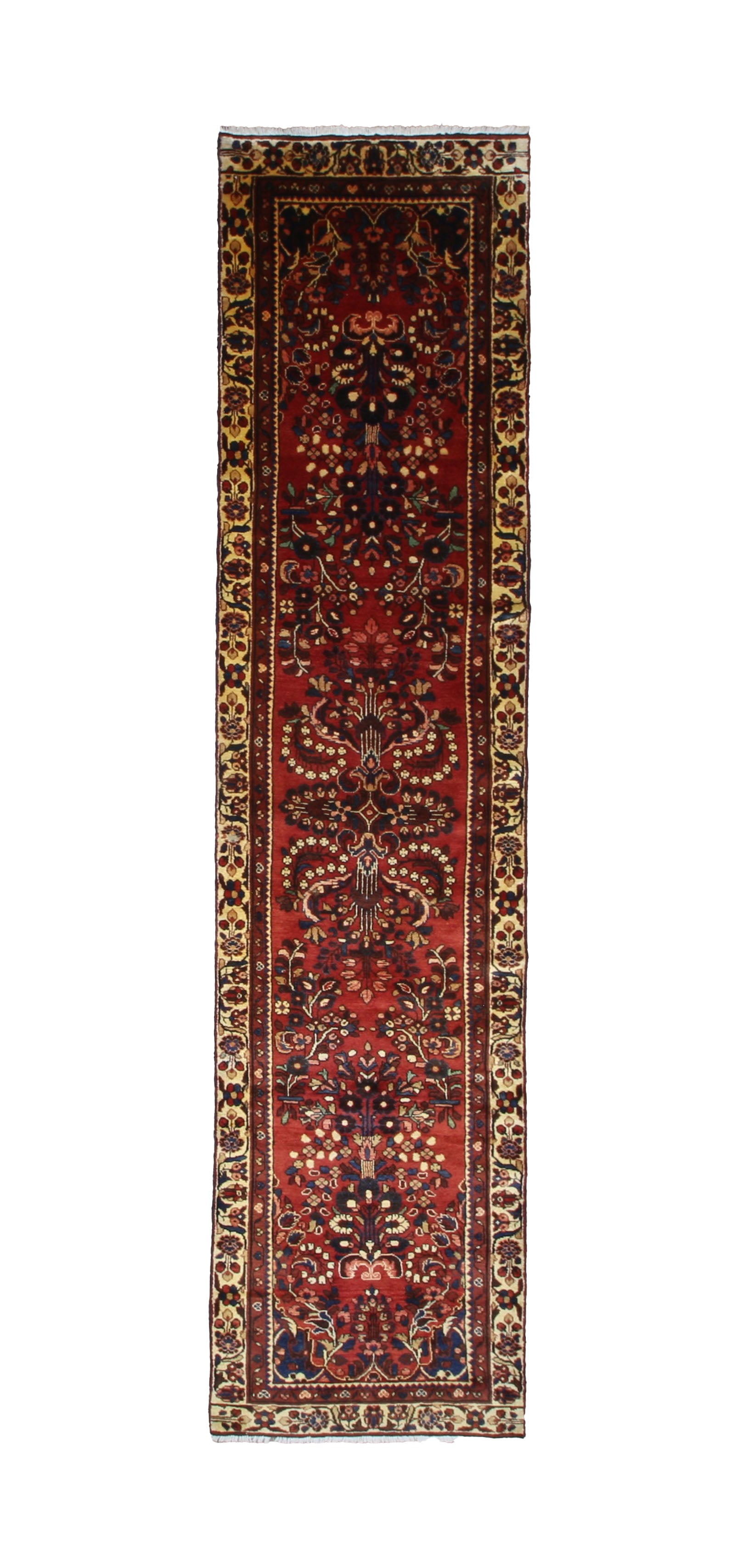 Persian Lilihan Runner, top view on white background, hand-knotted wool pile. SKU RR 32312.